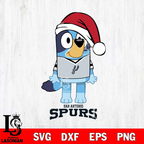 San Antonio Spurs Christmas Bluey Sport Svg , Christmas Svg , Bluey svg , Digital Download, dxf eps png pdf file