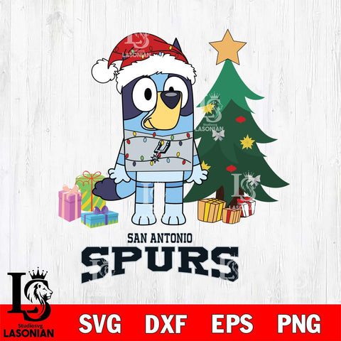 San Antonio Spurs Christmas Bluey Tree Sport Svg , Christmas Svg , Bluey svg , Digital Download, dxf eps png pdf file