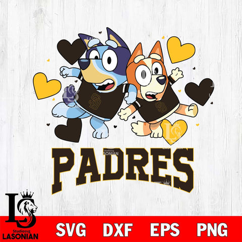 San Diego Padres Bluey & Bingo 10 Svg Eps Dxf Png File, MLB svg, Digital Download, Instant Download