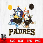 San Diego Padres Bluey & Bingo 11 Svg Eps Dxf Png File, MLB svg, Digital Download, Instant Download