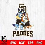 San Diego Padres Bluey & Bingo 12 Svg Eps Dxf Png File, MLB svg, Digital Download, Instant Download