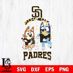 San Diego Padres Bluey Bingo Svg Eps Dxf Png File, MLB svg, Digital Download, Instant Download