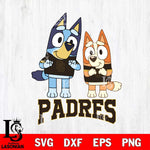 San Diego Padres Bluey & Bingo 6 Svg Eps Dxf Png File, MLB svg, Digital Download, Instant Download