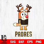 San Diego Padres Bluey Chilli Christmas Deer Svg Eps Dxf Png File, Digital Download