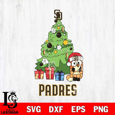 San Diego Padres Bluey Chilli Christmas Tree Svg Eps Dxf Png File, Digital Download