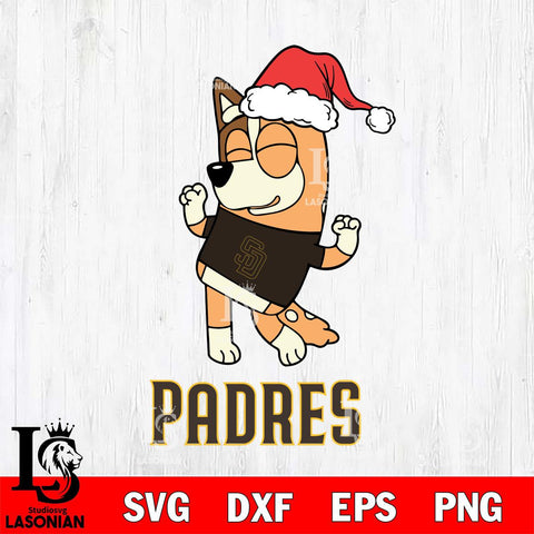 San Diego Padres Bluey Chilli Happy Christmas Svg Eps Dxf Png File, Digital Download