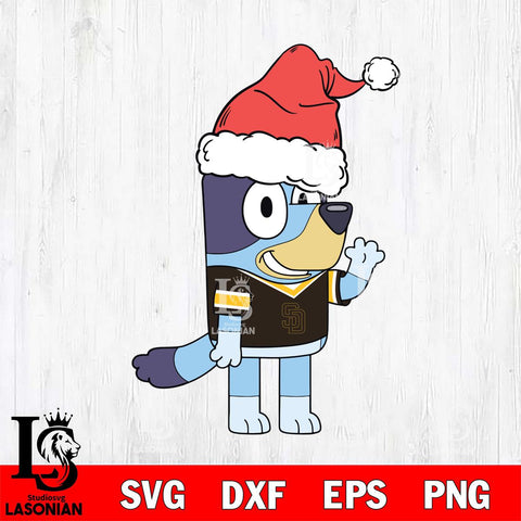 San Diego Padres Bluey Christmas Svg Eps Dxf Png File, Digital Download, Instant Download