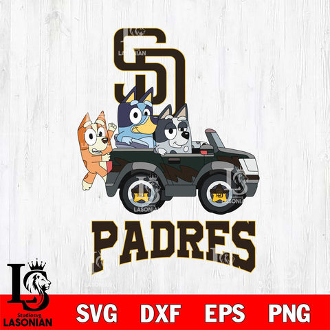 San Diego Padres Bluey friends Svg Eps Dxf Png File, MLB svg, Digital Download, Instant Download