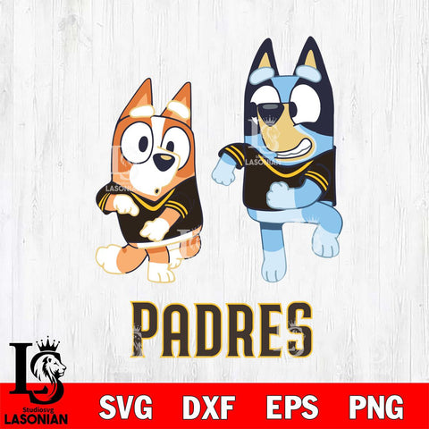 San Diego Padres Bluey with Chilli Dance Svg Eps Dxf Png File, Digital Download, Instant Download