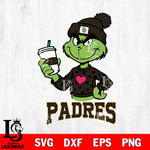 San Diego Padres Boujee Grinch Heart Christmas Cut Files Cricut, Svg Dxf Eps Png file , Silhouette