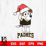 San Diego Padres Christmas Bluey Jack Sport Cricut , Christmas Svg , Bluey svg , Digital Download, dxf eps png pdf file