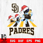 San Diego Padres Christmas Family Bluey Walking Cricut , Christmas Svg , Bluey svg , Digital Download, dxf eps png pdf file