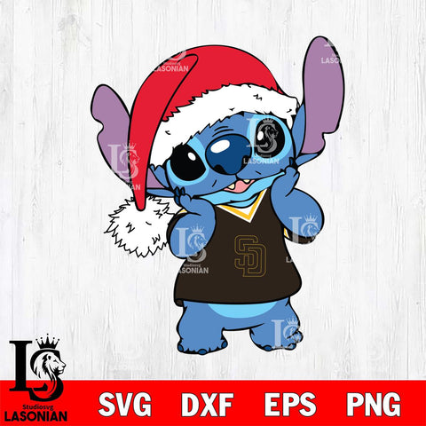 San Diego Padres Cute Stitch Christmas SVG DXF EPS PNG file, Cut file cricut, Instant Download