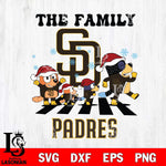 San Diego Padres Family Bluey Christmas Svg Eps Dxf Png File, Digital Download