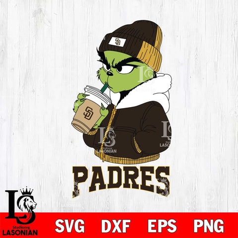 San Diego Padres Grinch Bougie Christmas Cut Files Cricut, Svg Dxf Eps Png file , Silhouette