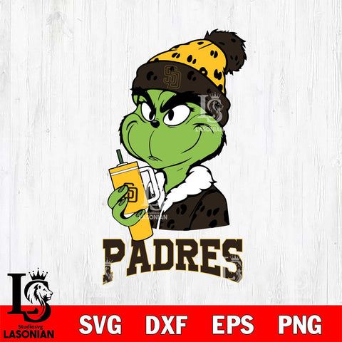 San Diego Padres Grinch Bougie Leopard Svg Eps Dxf Png File, Digital Download, Instant Download