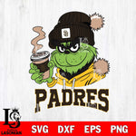 San Diego Padres Grinch Cofffe Hoodie Cut Files Cricut, Svg Dxf Eps Png file , Silhouette