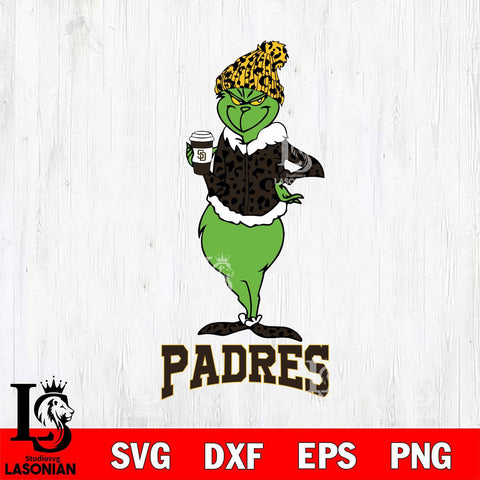 San Diego Padres Grinch Leopard Coffee Svg Eps Dxf Png File, Digital Download, Instant Download