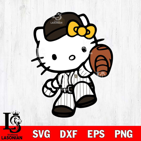 San Diego Padres Hello Kitty 3 Svg Eps Dxf Png File, Digital Download, Instant Download