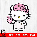 San Diego Padres Hello Kitty Pink Baseball 10 Svg Eps Dxf Png File, MLB svg, Digital Download, Instant Download