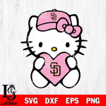 San Diego Padres Hello Kitty Pink Baseball 4 Svg Eps Dxf Png File, MLB svg, Digital Download, Instant Download