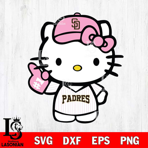 San Diego Padres Hello Kitty Pink Baseball 9 Svg Eps Dxf Png File, MLB svg, Digital Download, Instant Download