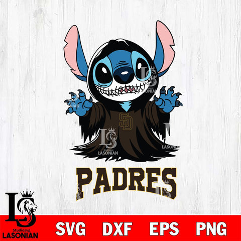 San Diego Padres Stitch Ghost Svg Eps Dxf Png File, MLB svg, Digital Download, Instant Download