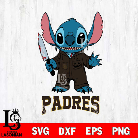 San Diego Padres Stitch Horror 2 Svg Eps Dxf Png File, MLB svg, Digital Download, Instant Download