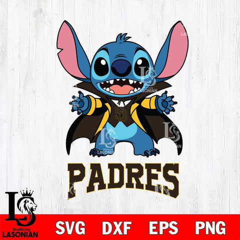 San Diego Padres Stitch Vampire halloween Svg Eps Dxf Png File, MLB svg, Digital Download, Instant Download