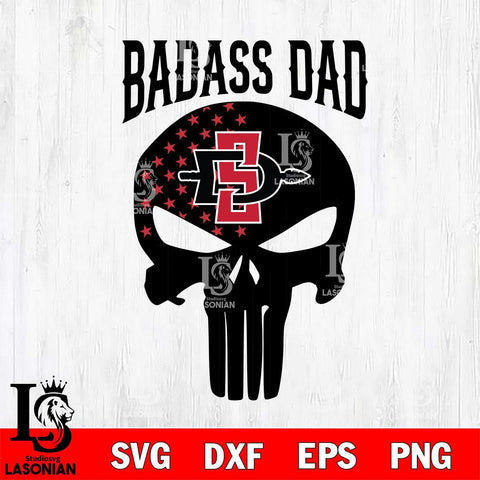 San Diego State Aztecs Badass Dad Svg Eps Dxf Png File, Digital Download, Instant Download