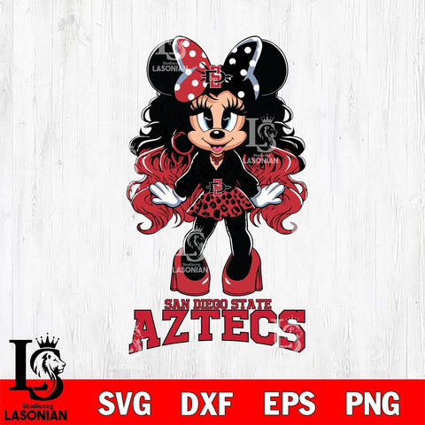 San Diego State Aztecs Beauty Minnie Mouse Svg Eps Dxf Png File, Digital Download, Instant Download