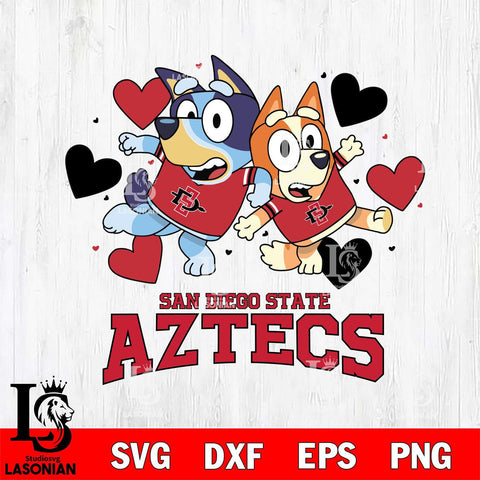 San Diego State Aztecs Bluey & Bingo 10 Svg Eps Dxf Png File, NCAA svg, Digital Download, Instant Download