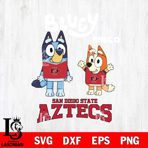 San Diego State Aztecs Bluey & Bingo 4 Svg Eps Dxf Png File, NCAA svg, Digital Download, Instant Download