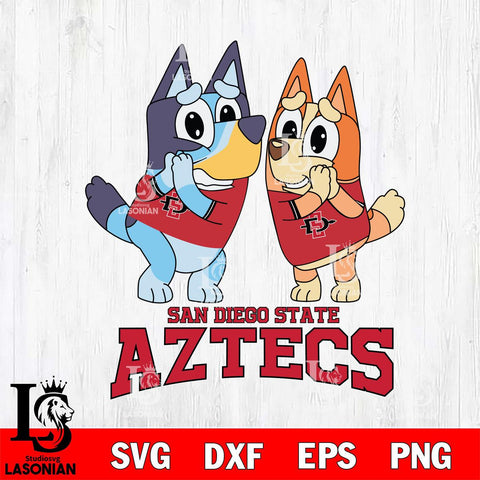 San Diego State Aztecs Bluey & Bingo 5 Svg Eps Dxf Png File, NCAA svg, Digital Download, Instant Download