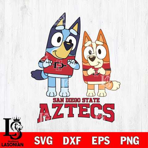 San Diego State Aztecs Bluey & Bingo 6 Svg Eps Dxf Png File, NCAA svg, Digital Download, Instant Download