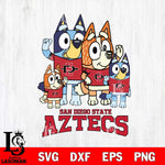 San Diego State Aztecs Bluey & Bingo 7 Svg Eps Dxf Png File, NCAA svg, Digital Download, Instant Download