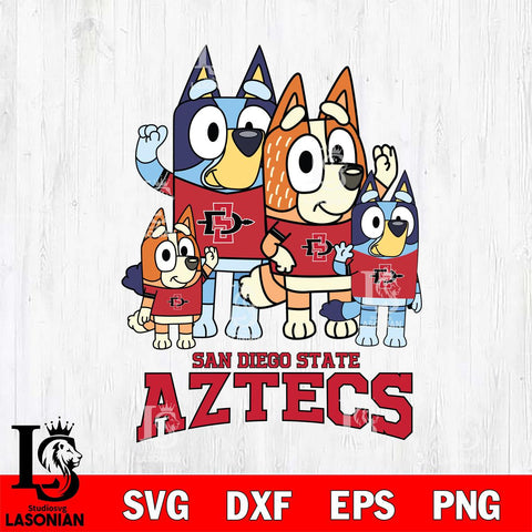 San Diego State Aztecs Bluey & Bingo 7 Svg Eps Dxf Png File, NCAA svg, Digital Download, Instant Download