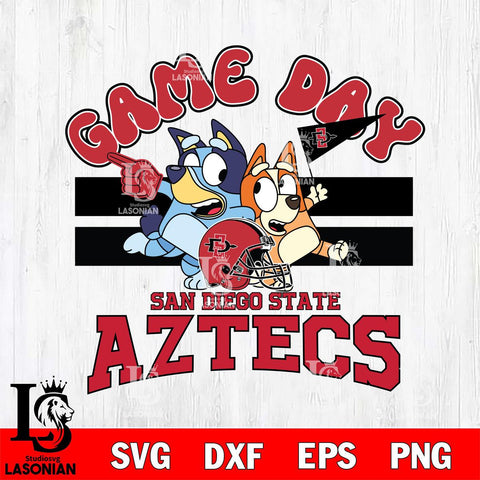 San Diego State Aztecs Bluey & Bingo 9 Svg Eps Dxf Png File, NCAA svg, Digital Download, Instant Download