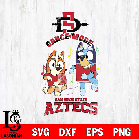 San Diego State Aztecs Bluey Bingo Dance Mode Svg Eps Dxf Png File, NCAA svg, Digital Download, Instant Download