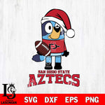 San Diego State Aztecs Bluey Christmas Svg Eps Dxf Png File, Digital Download