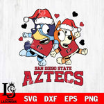 San Diego State Aztecs Bluey Christmas NFL Svg Eps Dxf Png File, Digital Download