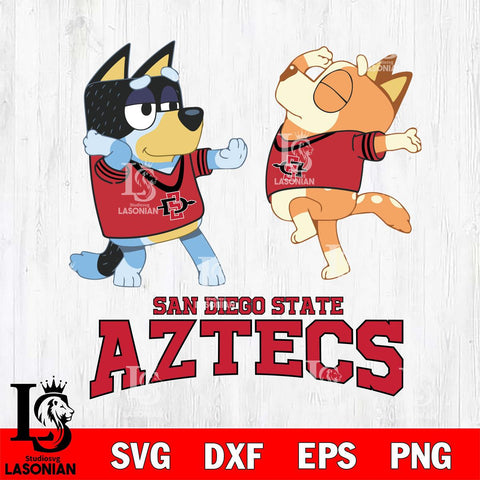 San Diego State Aztecs Bluey Dance Svg Eps Dxf Png File, Digital Download, Instant Download