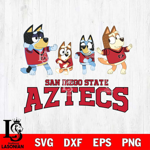 San Diego State Aztecs Bluey Dance Mode Squats Svg Eps Dxf Png File, Digital Download, Instant Download