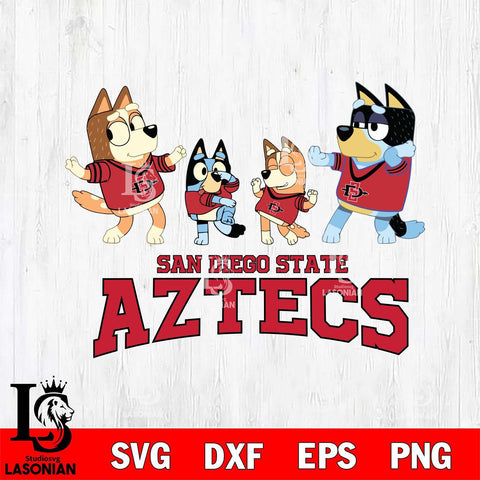 San Diego State Aztecs Bluey Dance Squats Svg Eps Dxf Png File, Digital Download, Instant Download