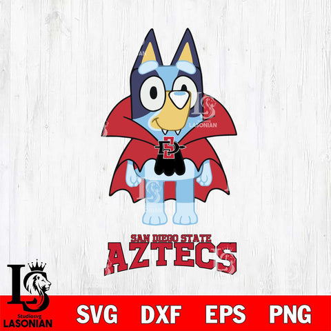 San Diego State Aztecs Bluey Dracula Halloween Svg Eps Dxf Png File, Digital Download, Instant Download