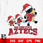 San Diego State Aztecs Bluey Family Christmas Svg Eps Dxf Png File, Digital Download