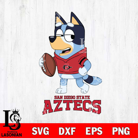 San Diego State Aztecs Bluey Football Sport Svg Eps Dxf Png File, Digital Download ,Instant Download, Cricut File