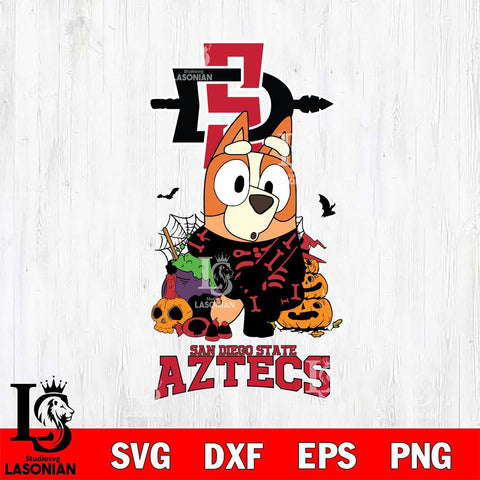 San Diego State Aztecs Bluey Halloween NCAA Svg Eps Dxf Png File, Digital Download, Instant Download