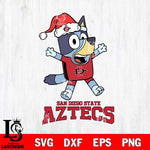 San Diego State Aztecs Bluey Happy Christmas Svg Eps Dxf Png File, Digital Download