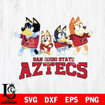 San Diego State Aztecs Bluey Mode Dance Squats Svg Eps Dxf Png File, Digital Download, Instant Download